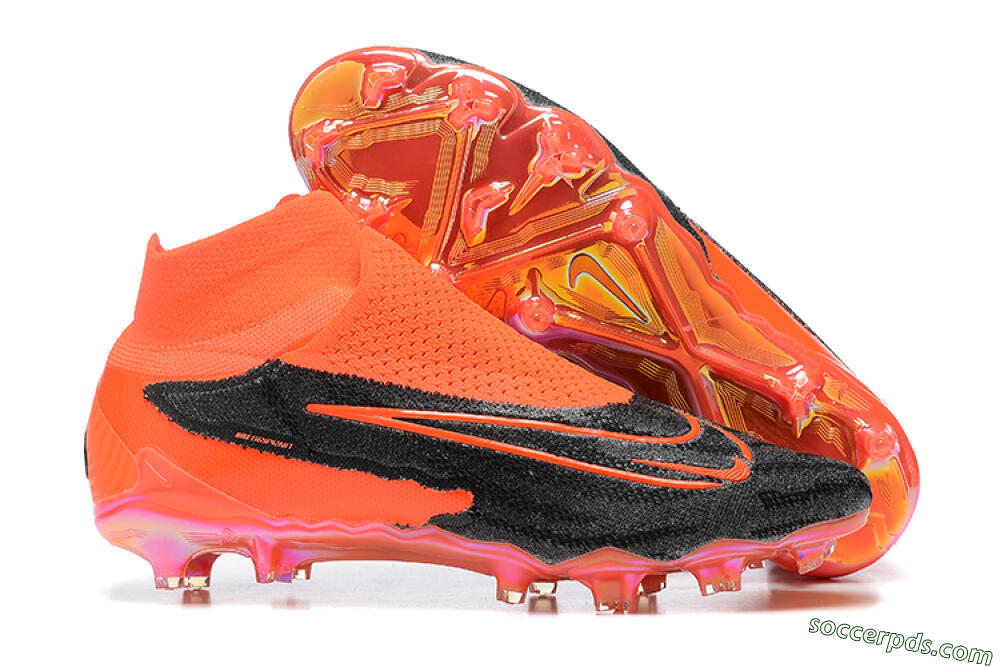 Nike Phantom GX Elite FG High-Tops Football Boots - Orange/Black/Grey 1
