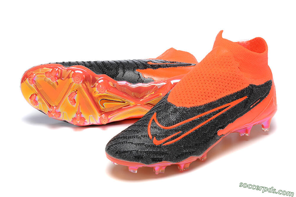 Nike Phantom GX Elite FG High-Tops Football Boots - Orange/Black/Grey 3