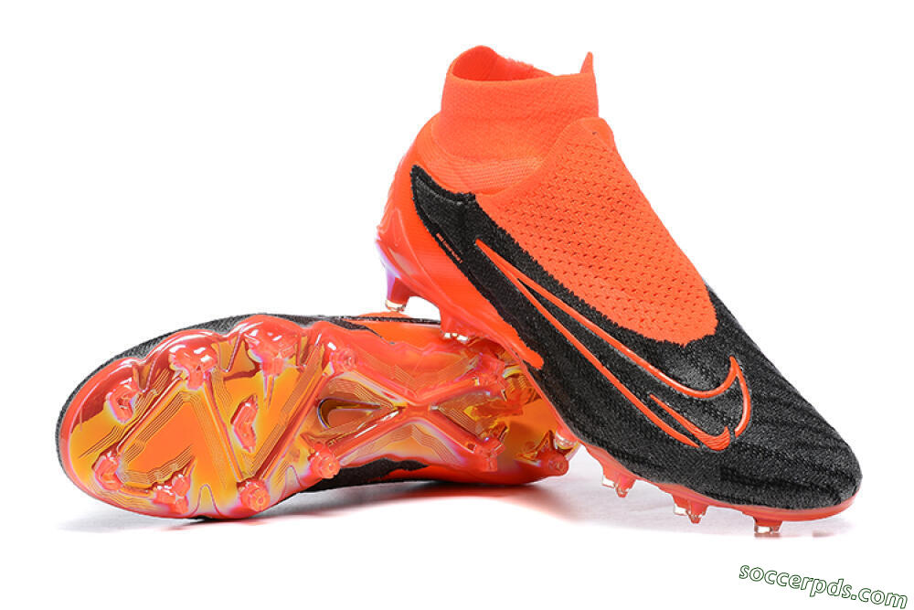 Nike Phantom GX Elite FG High-Tops Football Boots - Orange/Black/Grey 4