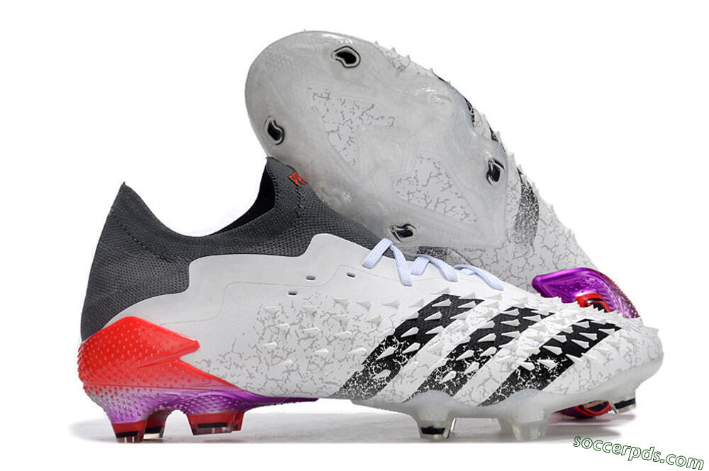 Adidas Predator Freak.1 FG Low-Tops Football Boots - White/Black/Grey/Red 1