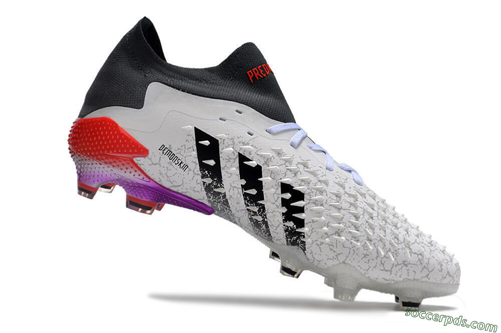 Adidas Predator Freak.1 FG Low-Tops Football Boots - White/Black/Grey/Red 4