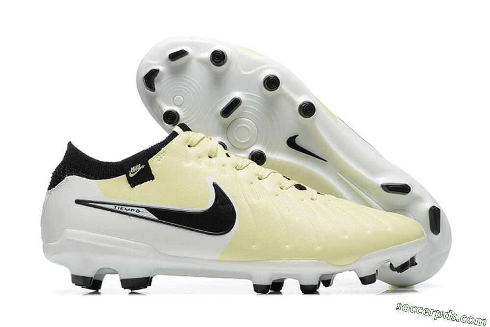 Nike Tiempo Legend 10 Elite FG Low-Tops Football Boots - Beige/White/Black 1