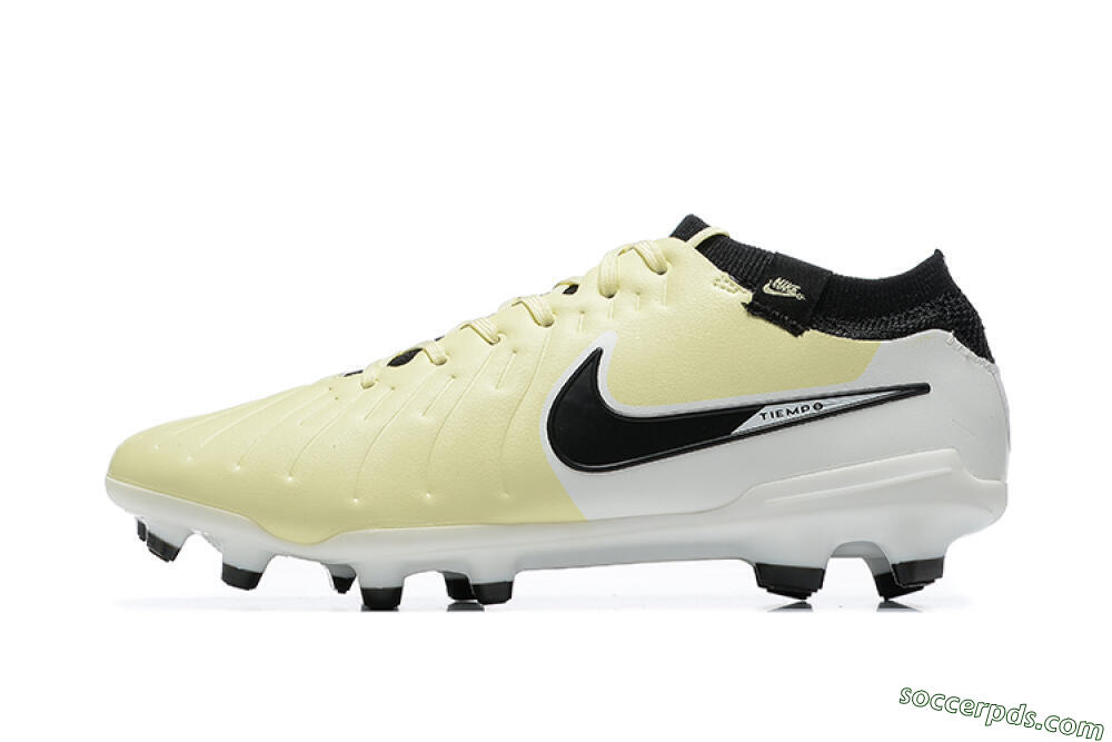 Nike Tiempo Legend 10 Elite FG Low-Tops Football Boots - Beige/White/Black 2