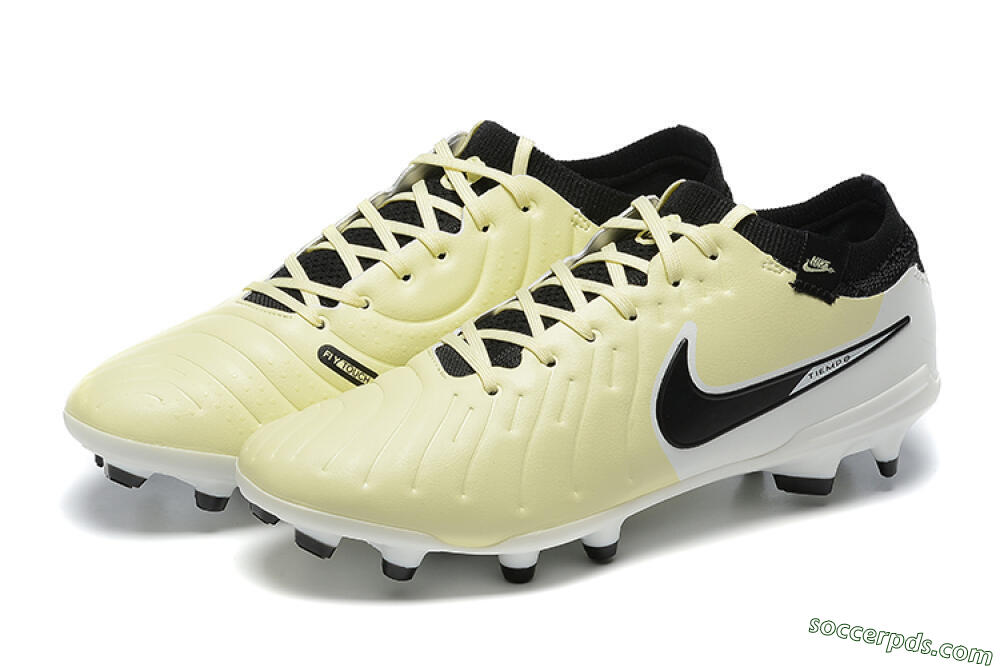 Nike Tiempo Legend 10 Elite FG Low-Tops Football Boots - Beige/White/Black 5