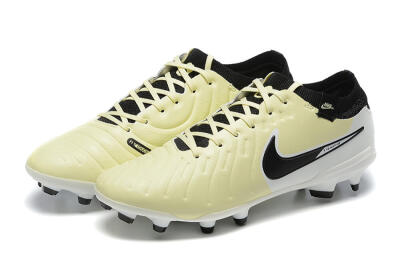 Nike Tiempo Legend 10 Elite FG Low-Tops Football Boots - Beige/White/Black
