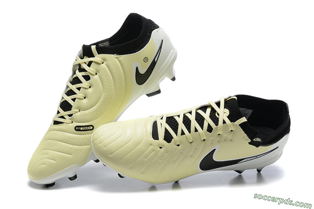 Nike Tiempo Legend 10 Elite FG Low-Tops Football Boots - Beige/White/Black 6