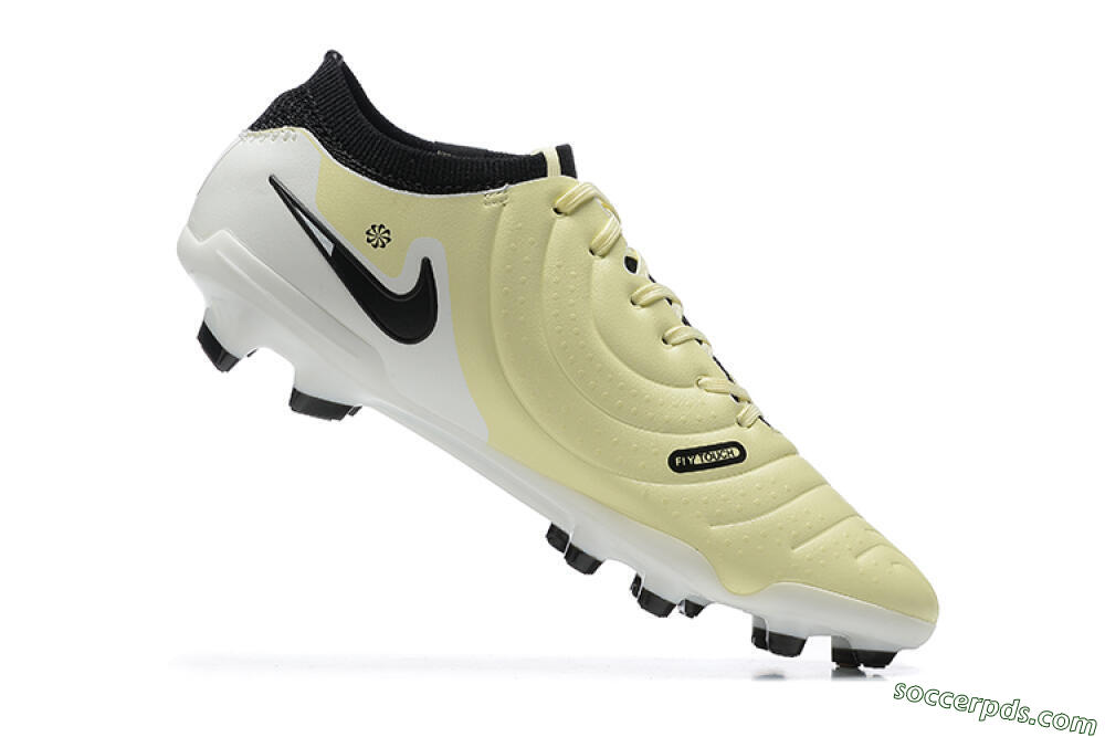 Nike Tiempo Legend 10 Elite FG Low-Tops Football Boots - Beige/White/Black 7