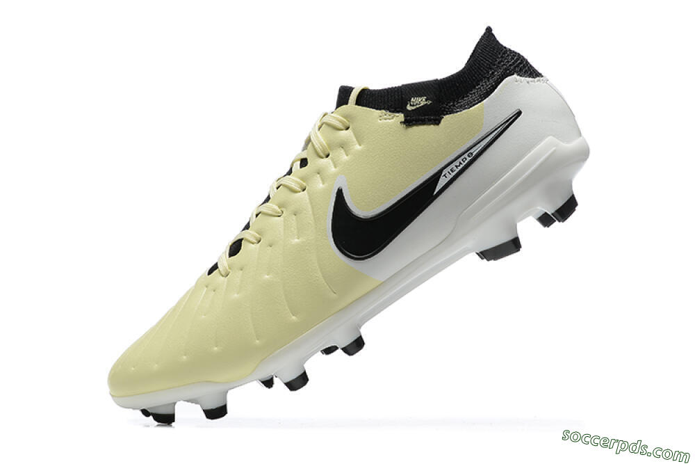 Nike Tiempo Legend 10 Elite FG Low-Tops Football Boots - Beige/White/Black 8