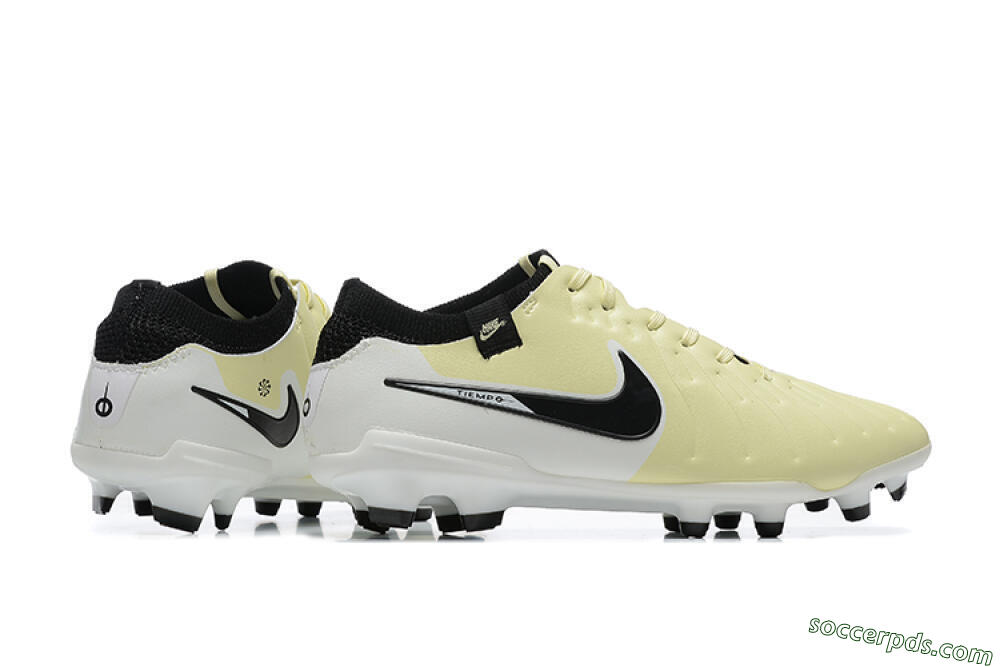 Nike Tiempo Legend 10 Elite FG Low-Tops Football Boots - Beige/White/Black 9