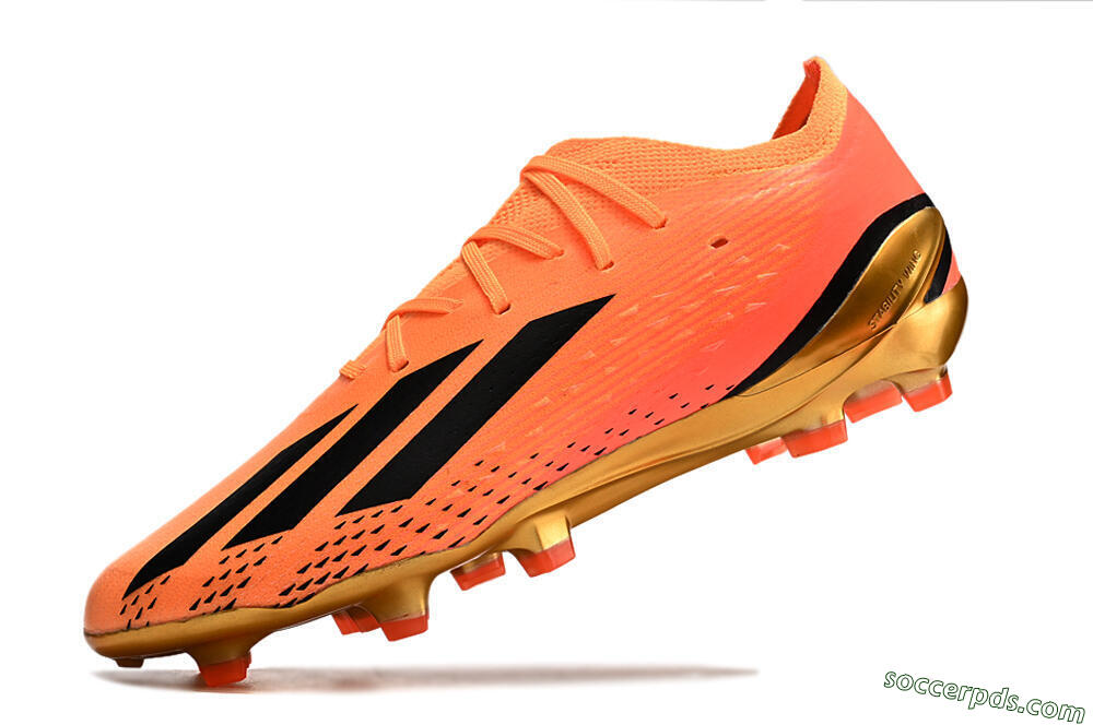 Adidas X Speedportal .1 2022 World Cup Boots FG Low-Tops Football Boots - Orange/Black/Gold 8