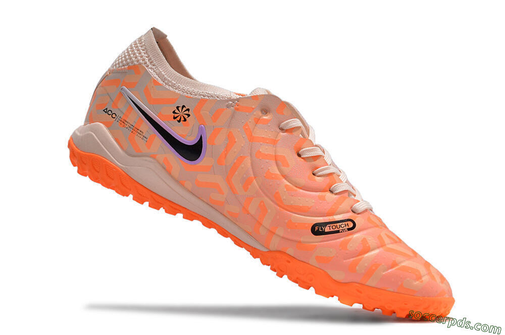 Nike Tiempo Legend 10 Elite TF Low-Tops Football Shoes - Orange/White/Black 6