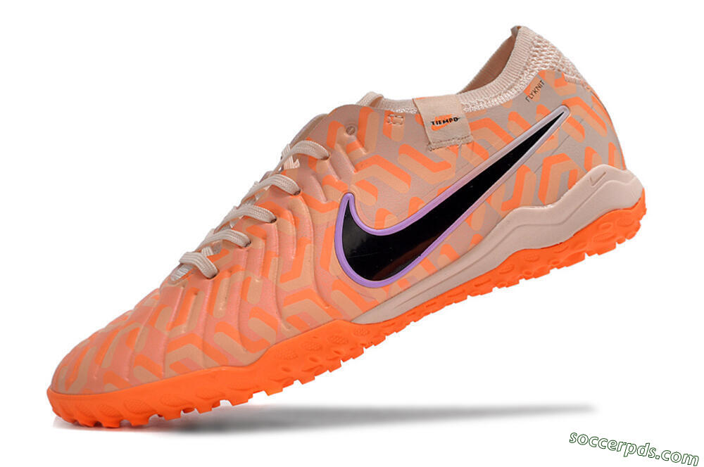 Nike Tiempo Legend 10 Elite TF Low-Tops Football Shoes - Orange/White/Black 7