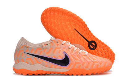 Nike Tiempo Legend 10 Elite TF Low-Tops Football Shoes - Orange/White/Black