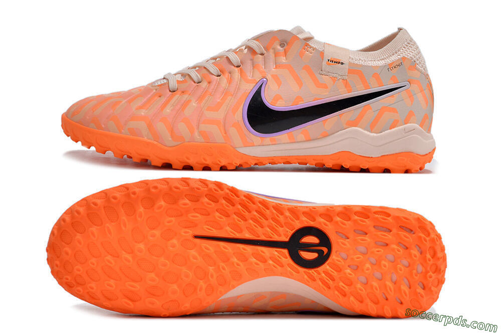 Nike Tiempo Legend 10 Elite TF Low-Tops Football Shoes - Orange/White/Black 0