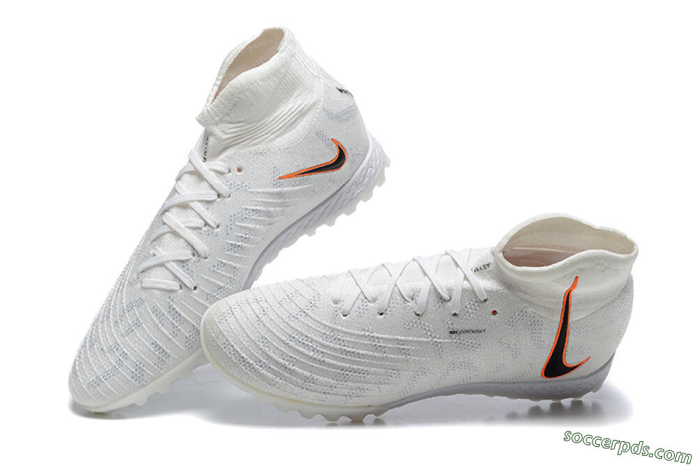 Nike Phantom GX DF Elite TF High-Tops Football Shoes - White/Black/Orange 5