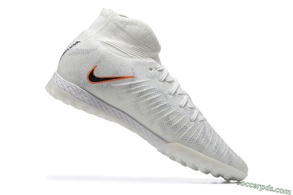 Nike Phantom GX DF Elite TF High-Tops Football Shoes - White/Black/Orange 6