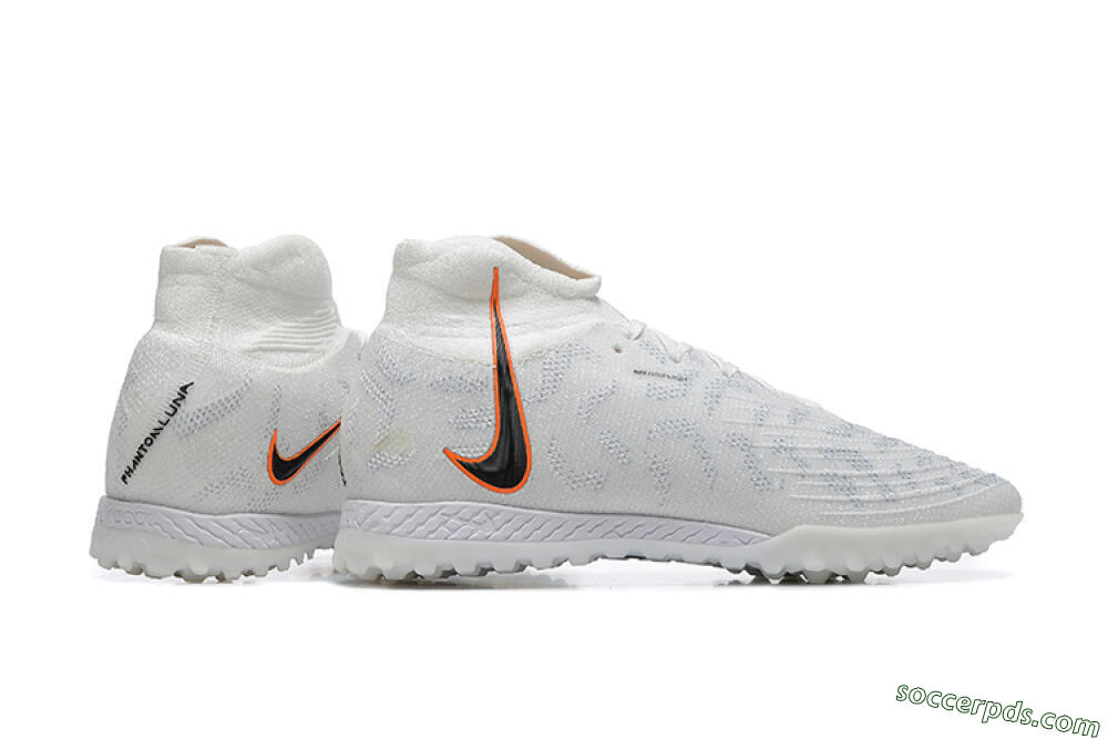 Nike Phantom GX DF Elite TF High-Tops Football Shoes - White/Black/Orange 8