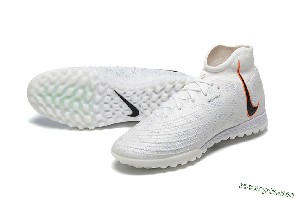 Nike Phantom GX DF Elite TF High-Tops Football Shoes - White/Black/Orange 3