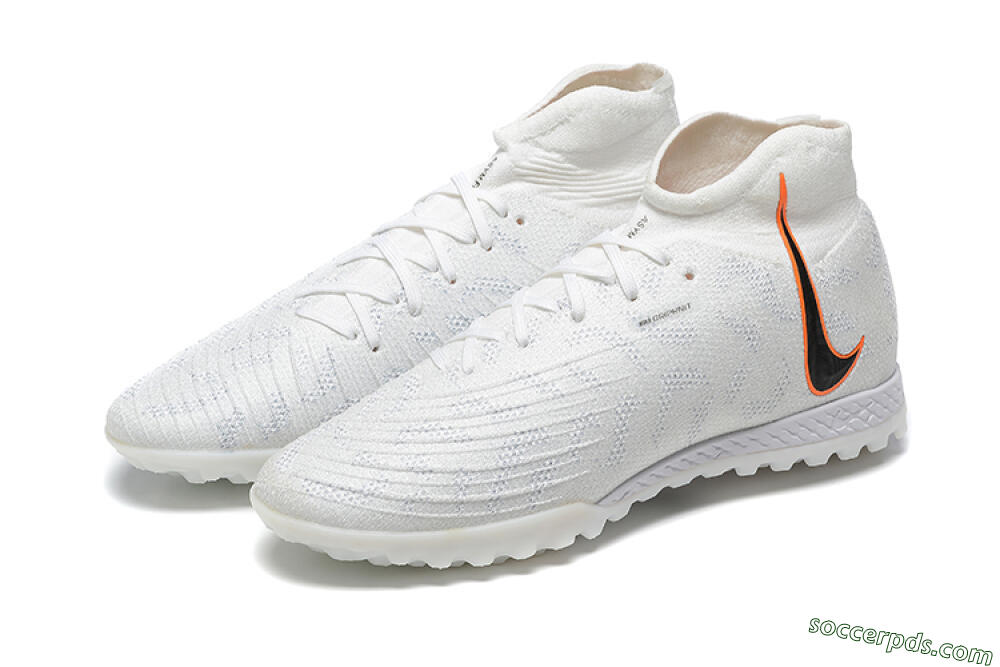 Nike Phantom GX DF Elite TF High-Tops Football Shoes - White/Black/Orange 9