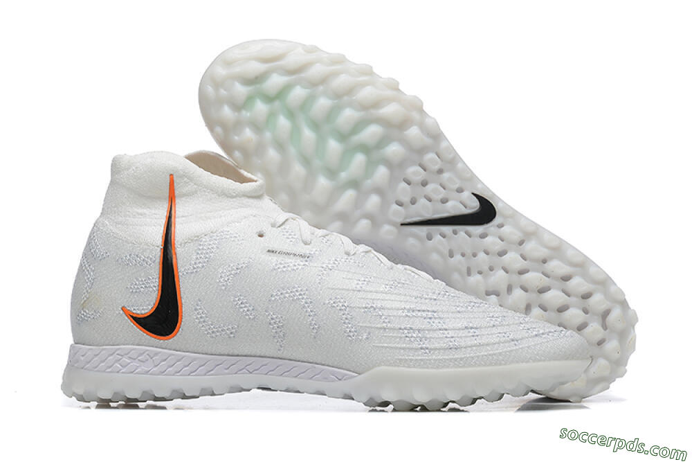 Nike Phantom GX DF Elite TF High-Tops Football Shoes - White/Black/Orange 1