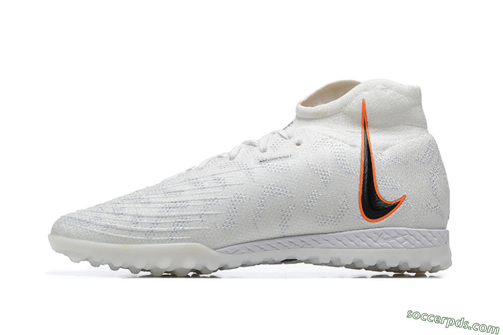 Nike Phantom GX DF Elite TF High-Tops Football Shoes - White/Black/Orange 2