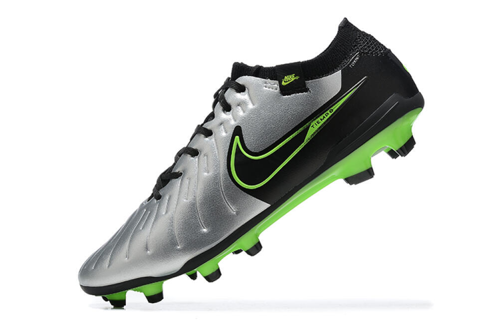 NikeTiempo Legend 10 Elite FG Low-Tops Football Boots - Silver/Black/Blue 7