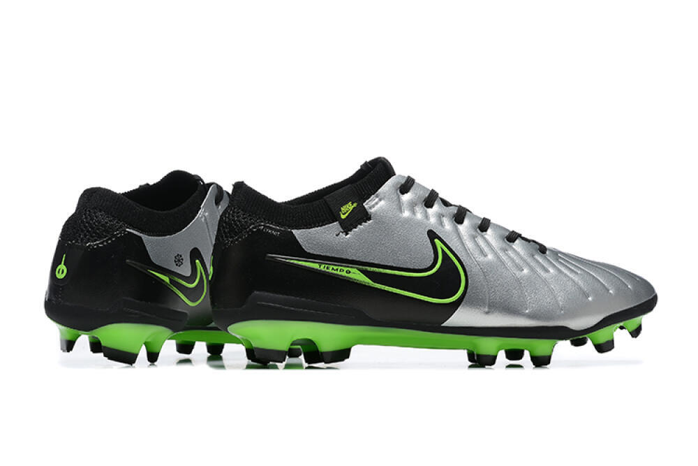 NikeTiempo Legend 10 Elite FG Low-Tops Football Boots - Silver/Black/Blue 8
