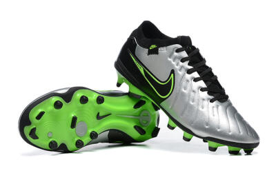 NikeTiempo Legend 10 Elite FG Low-Tops Football Boots - Silver/Black/Blue
