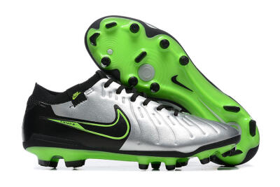 NikeTiempo Legend 10 Elite FG Low-Tops Football Boots - Silver/Black/Blue