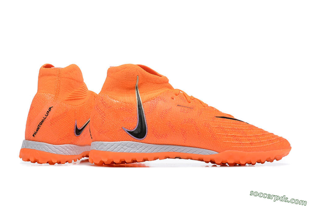 Nike Phantom GX DF Elite TF High-Tops Football Shoes - Orange/Silver/Black 8
