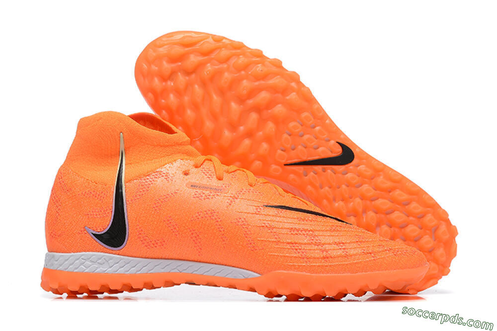 Nike Phantom GX DF Elite TF High-Tops Football Shoes - Orange/Silver/Black 1