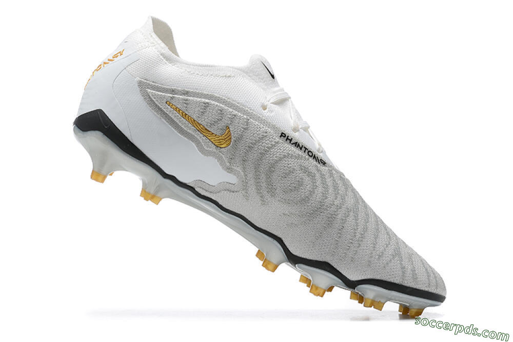Nike Phantom GX Elite FG Low-Tops Football Boots - Grey/White/Gold 6