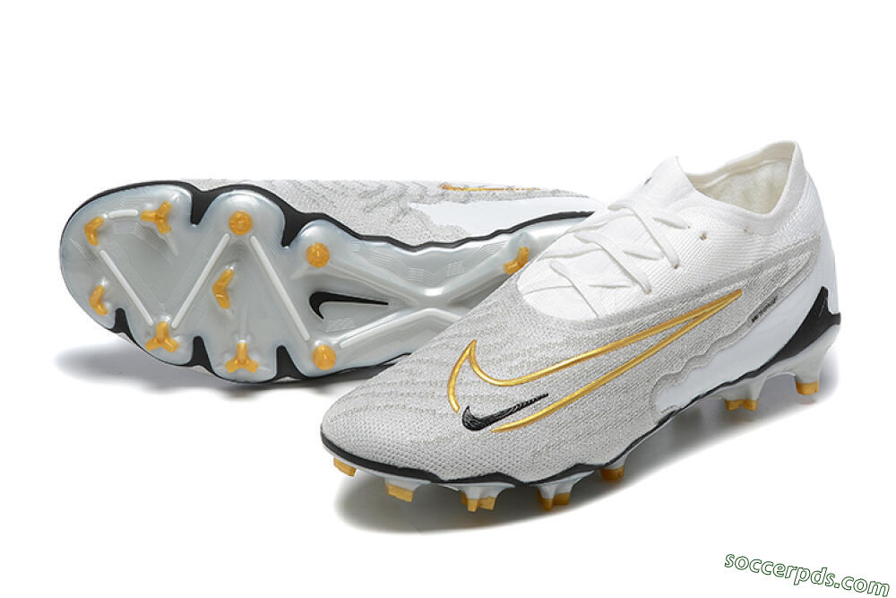 Nike Phantom GX Elite FG Low-Tops Football Boots - Grey/White/Gold 3