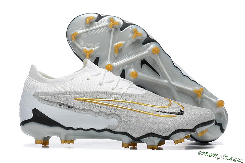 Nike Phantom GX Elite FG Low-Tops Football Boots - Grey/White/Gold 1