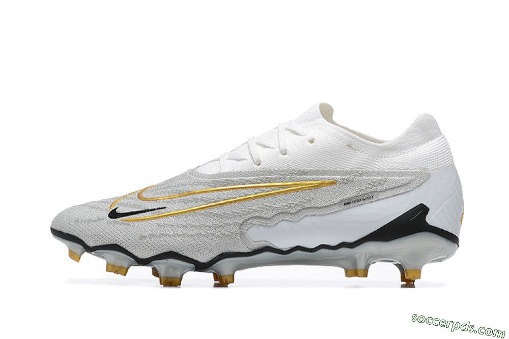 Nike Phantom GX Elite FG Low-Tops Football Boots - Grey/White/Gold 2