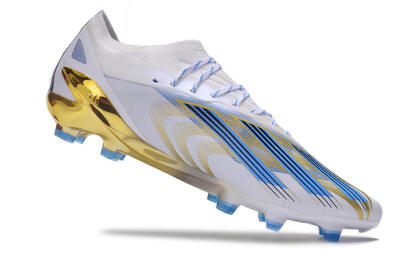 Adidas X Crazyfast.1 FG Low-Tops Football Boots - White/Blue/Gold