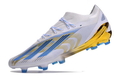 Adidas X Crazyfast.1 FG Low-Tops Football Boots - White/Blue/Gold
