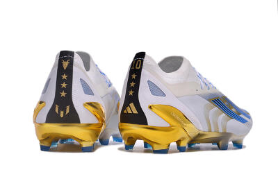 Adidas X Crazyfast.1 FG Low-Tops Football Boots - White/Blue/Gold