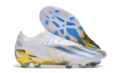 Adidas X Crazyfast.1 FG Low-Tops Football Boots - White/Blue/Gold