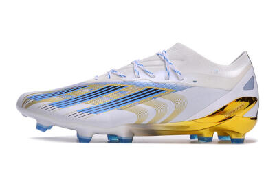 Adidas X Crazyfast.1 FG Low-Tops Football Boots - White/Blue/Gold