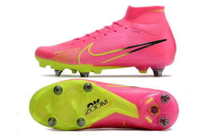 Nike Air Zoom Mercurial Superfly 9 Elite SG High-Tops Football Boots - Pink/Green/Black