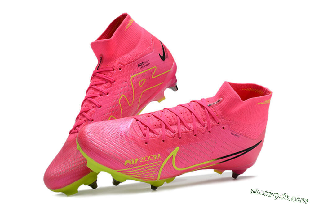 Nike Air Zoom Mercurial Superfly 9 Elite SG High-Tops Football Boots - Pink/Green/Black 6