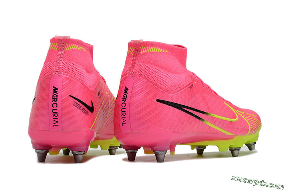 Nike Air Zoom Mercurial Superfly 9 Elite SG High-Tops Football Boots - Pink/Green/Black 9