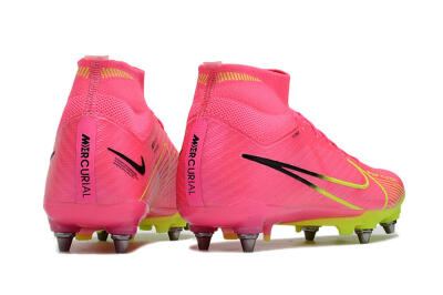 Nike Air Zoom Mercurial Superfly 9 Elite SG High-Tops Football Boots - Pink/Green/Black