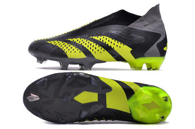 Adidas Predator Accuracy+ FG High-Tops Football Boots - Black/Grey/Yellow