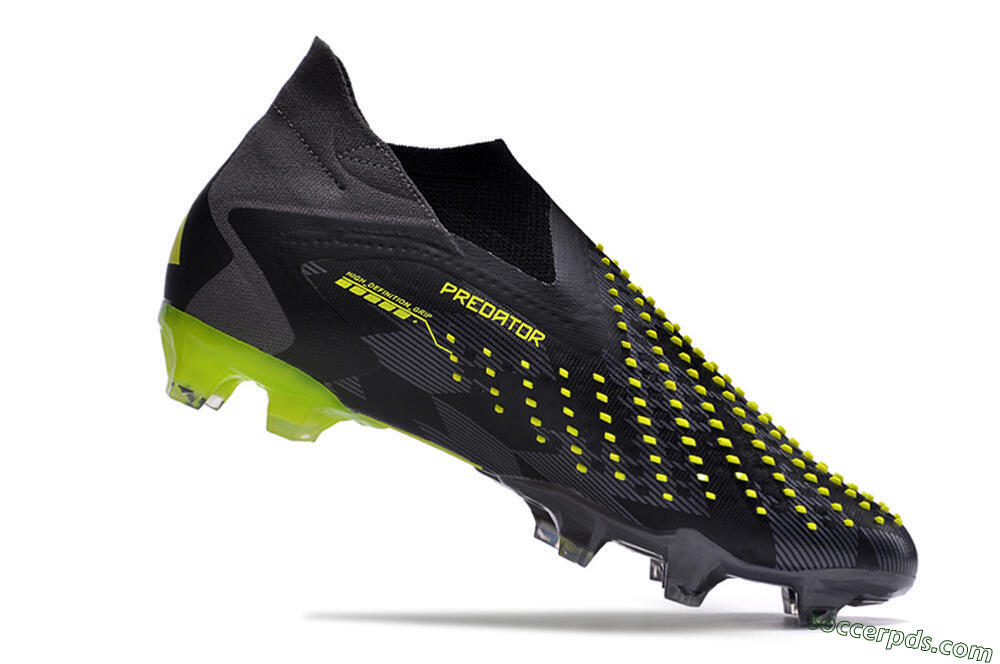 Adidas Predator Accuracy+ FG High-Tops Football Boots - Black/Grey/Yellow 4