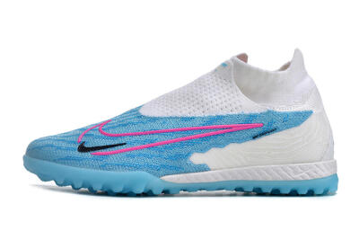 Nike Phantom GX Elite DF Link TF High-Tops Football Shoes - White/Blue/Pink