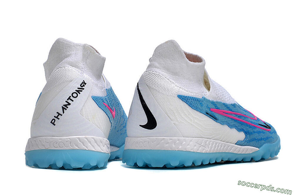 Nike Phantom GX Elite DF Link TF High-Tops Football Shoes - White/Blue/Pink 6