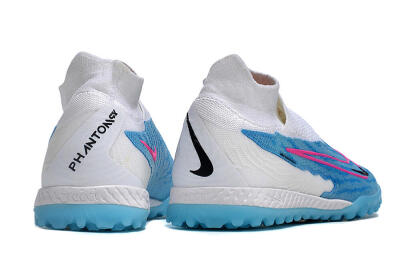 Nike Phantom GX Elite DF Link TF High-Tops Football Shoes - White/Blue/Pink