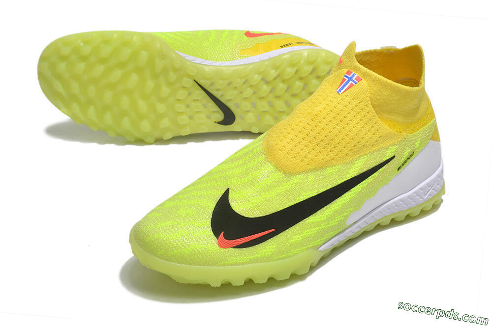 Nike Phantom GX Elite DF Link TF High-Tops Football Shoes - Yellow/Black/Red 3